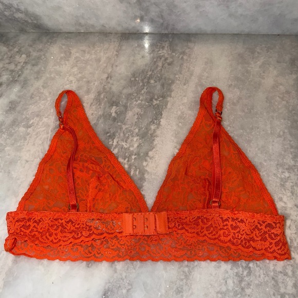 Victoria's Secret Orange Lace Triangle Bralette Women's Large - Picture 4 of 6